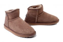 EMU AUSTRALIA WP11875 Platinum Slim Darling mushroom, botki damskie. Brązowe botki EMU Australia, bez wzorów, ze skóry, bez obcasa, bez zapięcia. Za 699.90 zł.