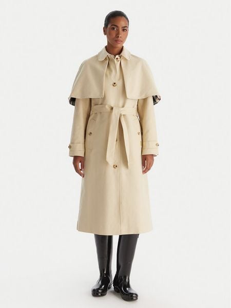 Hunter Trencz Keltie HARW0014251 Beżowy Regular Fit. Brązowe płaszcze Hunter, l, bez wzorów, z bawełny, bez kaptura. Za 619.99 zł.