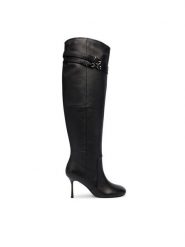 PINKO Kozaki Polly 02 SD0281 P003 Czarny. Czarne kozaki Pinko, ze skóry, bez obcasa, na szpilce, bez zapięcia. Za 2,229.00 zł.