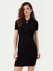 HUGO Sukienka dzianinowa Sholerdi 50532239 Czarny Regular Fit. Czarne sukienki Hugo, l, bez wzorów, z dzianiny, bez kołnierzyka, bez ramiączek. Za 349.99 zł.