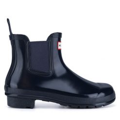 Kalosze Hunter. Niebieskie kalosze Hunter, bez wzorów. Za 339.99 zł.