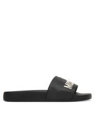 LOVE MOSCHINO Klapki JA28052G0OI14000 Czarny. Czarne klapki Love Moschino, bez wzorów, z materiału, bez obcasa. Za 459.99 zł.