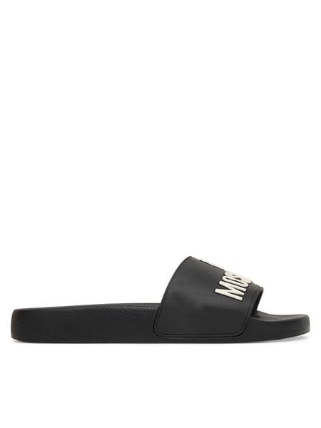 LOVE MOSCHINO Klapki JA28052G0OI14000 Czarny. Czarne klapki Love Moschino, bez wzorów, z materiału, bez obcasa. Za 267.99 zł.