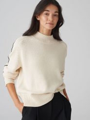 OPUS Sweter w kolorze kremowym rozmiar: 34. Brązowe swetry Opus, bez wzorów, z bawełny, bez ramiączek. Za 180.06 zł.