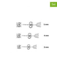 Miu Silver Srebrne kolczyki-wkrętki (3 szt.) z cyrkoniami rozmiar: onesize. Szare kolczyki Miu Silver, z cyrkonią, srebrne. Za 82.99 zł.