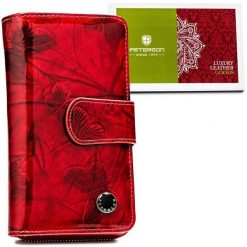 Portfel damski Peterson PTN 76116-BFBC czerwony. Czerwone portfele Peterson, bez wzorów, z lakierowanej skóry. Za 107.99 zł.