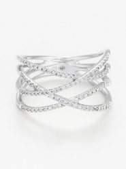 DIAMANTA Złoty pierścionek "Entrelacs Lumineux" z diamentami rozmiar: 52. Szare pierścionki DIAMANTA, z diamentem, złote. Za 3,479.99 zł.