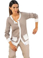 Heine Kardigan w kolorze beżowym rozmiar: 42. Brązowe kardigany Heine, bez wzorów, z bawełny. Za 65.54 zł.