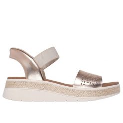 Damskie sandały na koturnie Skechers Bobs Sun Ray. Czerwone sandały Skechers, bez wzorów, bez obcasa, na koturnie, bez zapięcia. Za 305.50 zł.