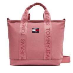 Torebka Tommy Jeans. Czerwone torebki klasyczne Tommy Jeans, bez wzorów, z jeansu, bez dodatków. Za 299.99 zł.