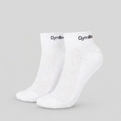 Skarpetki unisex fitness przewiewne białe Quarter. Białe skarpety GYMBEAM, bez wzorów, z bawełny. Za 34.90 zł.