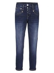 Herrlicher Dżinsy "Shyra" - Tapered fit - w kolorze granatowym rozmiar: W24. Niebieskie jeansy Herrlicher, bez wzorów, z podwyższonym stanem. Za 208.99 zł.