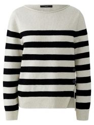 Oui Sweter w kolorze biało-czarnym rozmiar: 38. Białe swetry Oui, bez wzorów, bez ramiączek. Za 260.99 zł.