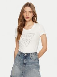 Guess T-Shirt W5RI11 J1314 Biały Regular Fit. Białe t-shirty Guess, xl, z aplikacjami, z bawełny, bez kołnierzyka, bez ramiączek. Za 97.00 zł.