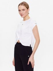 Converse T-Shirt Star Chevron Twist 10024546-A02 Biały Cropped Fit. Białe t-shirty Converse, s, bez wzorów, z bawełny, bez kołnierzyka, bez ramiączek. Za 99.99 zł.