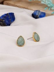 L'Atelier de Gaia Pozłacane kolczyki-wkrętki z amazonitami rozmiar: onesize. Zielone kolczyki L'Atelier de Gaia, pozłacane. Za 31.95 zł.