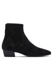 Gant Botki 33543444 Czarny. Czarne botki GANT, bez wzorów, ze skóry, bez obcasa, na słupku, bez zapięcia. Za 899.99 zł.