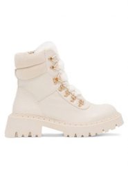 DeeZee Botki DIJANA WS6200-01 Écru. Botki DeeZee, bez wzorów, z materiału, bez obcasa, na słupku, bez zapięcia. Za 139.99 zł.