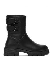 MEXX Botki CEO-MI001711153W Czarny. Czarne botki Mexx, bez wzorów, z materiału, bez obcasa, na płaskiej podeszwie, bez zapięcia. Za 349.99 zł.