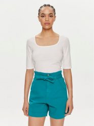 United Colors Of Benetton Bluzka 3903D4014 Biały Slim Fit. Białe bluzki United Colors of Benetton, xl, bez wzorów, z bawełny, bez kołnierzyka, bez ramiączek. Za 79.99 zł.