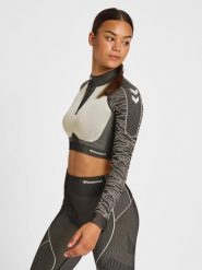 Damska bluza z zamkiem 1/2 crop Hummel MT Mila. Czarne bluzy sportowe Hummel, m, bez wzorów, z dzianiny, bez kaptura. Za 215.10 zł.
