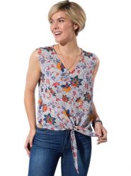 WITT WEIDEN Bluzka w kolorze biało-granatowym rozmiar: 50. Białe bluzki WITT WEIDEN, bez wzorów, z wiskozy, bez kołnierzyka, bez ramiączek. Za 43.99 zł.