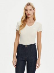 Guess T-Shirt O5RI02 KBBU1 Beżowy Regular Fit. Brązowe t-shirty Guess, xs, z aplikacjami, z bawełny, bez kołnierzyka, bez ramiączek. Za 89.99 zł.