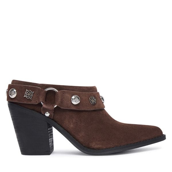Klapki Guess. Brązowe klapki Guess, z aplikacjami, bez obcasa. Za 674.99 zł.