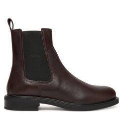 Sztyblety Vagabond Shoemakers. Brązowe botki Vagabond Shoemakers, bez wzorów, bez obcasa, na płaskiej podeszwie, bez zapięcia. Za 759.99 zł.