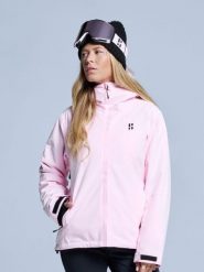 Kurtka narciarska damska - Arctic - Ocieplana 2L - Powder Rose. Czerwone kurtki narciarskie POEDERBAAS, l, bez wzorów, z materiału, z kapturem, narciarskie. Za 807.02 zł.