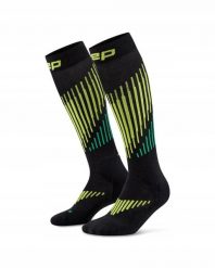 Długie skarpety kompresyjne dla kobiet z wełną Merino Core Run CEP. Szare skarpety CEP, bez wzorów, z dzianiny. Za 199.00 zł.