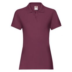 Damska Koszulka Polo Premium Plain. Brązowe koszulki sportowe FRUIT OF THE LOOM, bez wzorów, bez ramiączek. Za 65.99 zł.