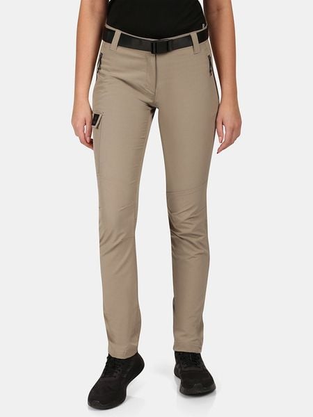 Kilpi Spodnie funkcyjne "Belvela" w kolorze beżowym rozmiar: 38. Brązowe spodnie dresowe Kilpi, bez wzorów, z materiału, outdoorowe. Za 232.23 zł.