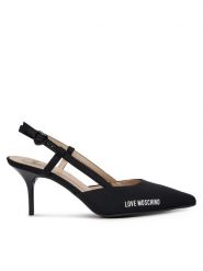 LOVE MOSCHINO Szpilki JA10627G1MIMX000 Czarny. Czarne szpilki Love Moschino, bez wzorów, z materiału, bez obcasa, na szpilce, bez zapięcia. Za 619.99 zł.