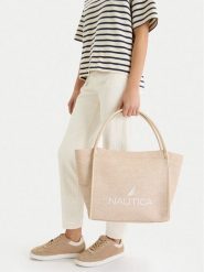 Nautica Torebka CEO-NTC-L-001-09 Beżowy. Brązowe shopper Nautica, bez wzorów, z materiału, bez dodatków. Za 179.99 zł.