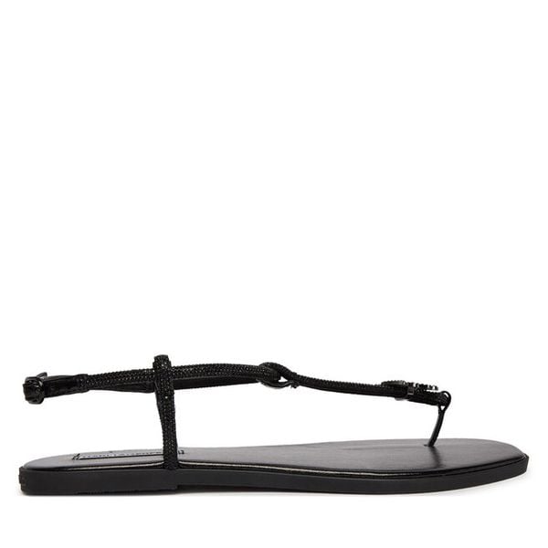 Sandały KARL LAGERFELD. Czarne sandały KARL LAGERFELD, bez wzorów, bez obcasa, na płaskiej podeszwie, bez zapięcia. Za 344.99 zł.