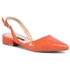 Gino Rossi A45294-02 Pomarańczowy. Brązowe baleriny Gino Rossi, bez wzorów, ze skóry, bez obcasa. Za 259.99 zł.