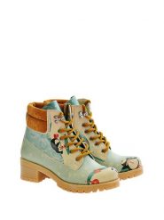 Goby Botki w kolorze jasnozielono-beżowym ze wzorem rozmiar: 38. Brązowe botki Goby, bez wzorów, z materiału, z okrągłym noskiem, bez obcasa, bez zapięcia. Za 260.99 zł.