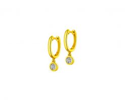 Kolczyki z żółtego i białego złota z brylantami - 0,05 ct - próba 375. Białe kolczyki Apart, z brylantem, złote. Za 2,190.00 zł.