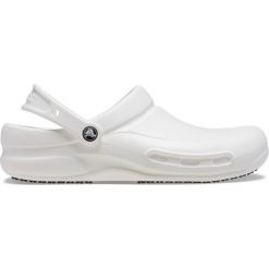 Klapki Crocs Work Bistro. Białe klapki Crocs, bez wzorów, bez obcasa. Za 159.00 zł.