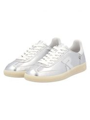 Rieker Skórzane sneakersy w kolorze srebrnym rozmiar: 38. Szare trampki Rieker, bez wzorów, ze skóry, bez zapięcia. Za 180.06 zł.
