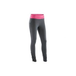 Legginsy do jogi damskie. Szare legginsy DOMYOS, l, bez wzorów, z bawełny. Za 39.99 zł.