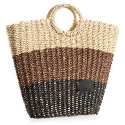 Wakacyjna duża torba-koszyk SOLLY BETLEWSKI bezowo-czarny. Brązowe shopper Betlewski, z aplikacjami, z jedwabiu, eleganckie, duże, bez dodatków. Za 149.99 zł.