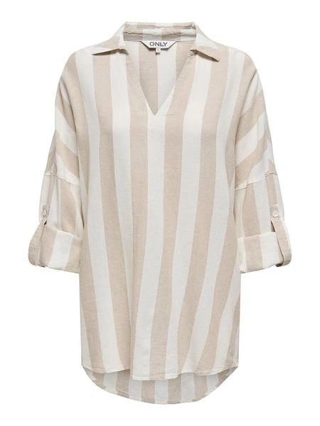 ONLY Bluzka w kolorze beżowo-białym rozmiar: S. Białe bluzki Only, s, bez wzorów, bez kołnierzyka, bez ramiączek. Za 91.77 zł.