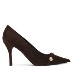 Szpilki Furla. Brązowe szpilki Furla, bez wzorów, bez obcasa, na szpilce, bez zapięcia. Za 1,299.00 zł.
