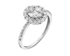 Pierścionek z białego złota z diamentami - 0,73 ct - próba 750. Białe pierścionki Apart, z diamentem, złote. W wyprzedaży za 7,693.00 zł.