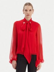 Bardot Bluzka Solace 59704TB2 Czerwony Relaxed Fit. Czerwone bluzki Bardot, bez wzorów, z syntetyku, bez kołnierzyka, bez ramiączek. Za 449.99 zł.