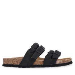Klapki CRUZ. Czarne klapki CRUZ, bez wzorów, bez obcasa. Za 119.99 zł.