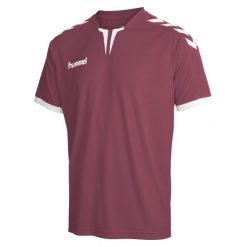 Koszulka sportowa HUMMEL core SS poly bordowa. Czerwone koszulki sportowe Hummel, bez wzorów, bez ramiączek, do piłki nożnej. Za 37.00 zł.
