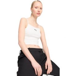Podkoszulek Puma Wardrobe Ess Ribbed Tank Top, Kobiety. Białe topy Puma, xl, bez wzorów, z bawełny, bez kołnierzyka, bez ramiączek. Za 290.00 zł.